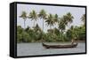 Fisherman in Traditional Boat on the Kerala Backwaters, Kerala, India, Asia-Martin Child-Framed Stretched Canvas