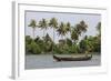 Fisherman in Traditional Boat on the Kerala Backwaters, Kerala, India, Asia-Martin Child-Framed Photographic Print