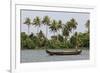 Fisherman in Traditional Boat on the Kerala Backwaters, Kerala, India, Asia-Martin Child-Framed Photographic Print