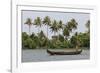 Fisherman in Traditional Boat on the Kerala Backwaters, Kerala, India, Asia-Martin Child-Framed Photographic Print