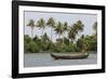 Fisherman in Traditional Boat on the Kerala Backwaters, Kerala, India, Asia-Martin Child-Framed Photographic Print