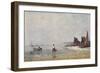 Fisherman in Villerville, Low Tide-Eugene Louis Boudin-Framed Giclee Print
