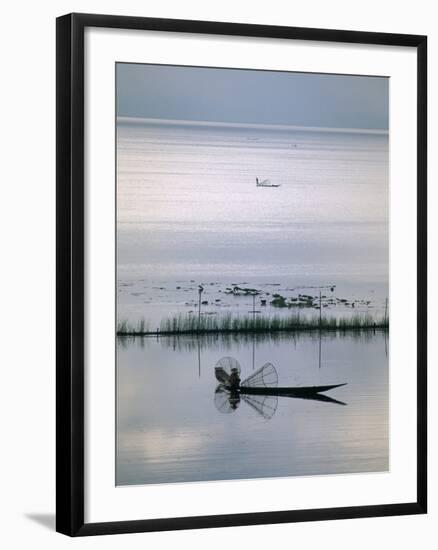 Fisherman, Inle Lake, Shan State, Myanmar (Burma), Asia-Sergio Pitamitz-Framed Photographic Print