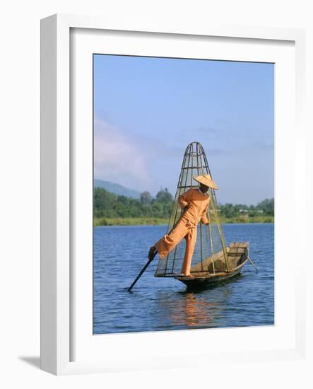 Fisherman, Inle Lake, Shan State, Myanmar (Burma), Asia-Sergio Pitamitz-Framed Photographic Print