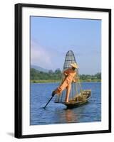 Fisherman, Inle Lake, Shan State, Myanmar (Burma), Asia-Sergio Pitamitz-Framed Photographic Print