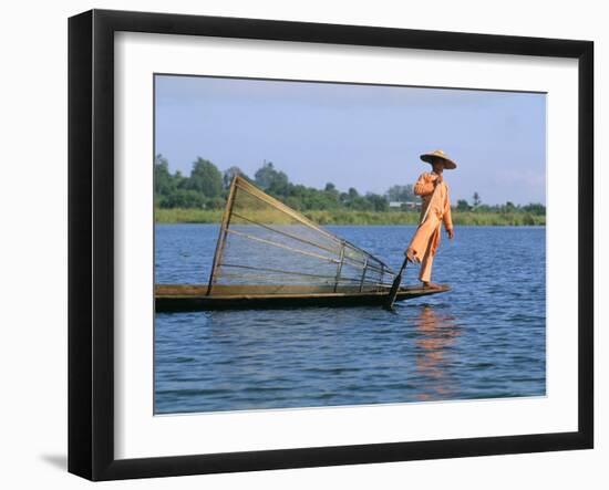 Fisherman, Inle Lake, Shan State, Myanmar (Burma), Asia-Sergio Pitamitz-Framed Photographic Print