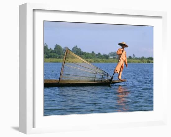 Fisherman, Inle Lake, Shan State, Myanmar (Burma), Asia-Sergio Pitamitz-Framed Photographic Print