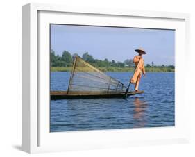 Fisherman, Inle Lake, Shan State, Myanmar (Burma), Asia-Sergio Pitamitz-Framed Photographic Print