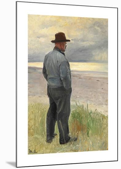 Fisherman looking out over the sea-Michael Ancher-Mounted Premium Giclee Print