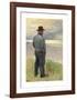 Fisherman looking out over the sea-Michael Ancher-Framed Premium Giclee Print