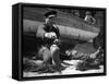 Fisherman Mending His Nets-Carl Mydans-Framed Stretched Canvas