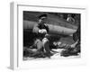 Fisherman Mending His Nets-Carl Mydans-Framed Photographic Print