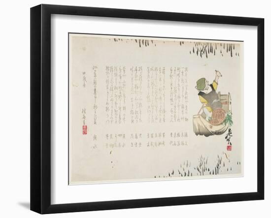 Fisherman on a Boat, January 1874-Shibata Zeshin-Framed Giclee Print