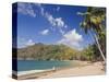 Fisherman on a Palm-Fringed Beach, Englishmans Bay, Tobago, Trinidad and Tobago-Christian Kober-Stretched Canvas