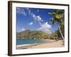 Fisherman on a Palm-Fringed Beach, Englishmans Bay, Tobago, Trinidad and Tobago-Christian Kober-Framed Photographic Print