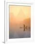 Fisherman on Bamboo Raft in Early Morning Mist, Li River, China-Keren Su-Framed Photographic Print