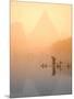 Fisherman on Bamboo Raft in Early Morning Mist, Li River, China-Keren Su-Mounted Photographic Print