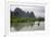 Fisherman on bamboo raft on Mingshi River at sunset, Mingshi, Guangxi Province, China-Keren Su-Framed Photographic Print