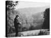 Fisherman on Banks of European Waterway-Pierre Boulat-Stretched Canvas