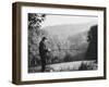 Fisherman on Banks of European Waterway-Pierre Boulat-Framed Photographic Print