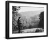 Fisherman on Banks of European Waterway-Pierre Boulat-Framed Photographic Print