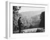 Fisherman on Banks of European Waterway-Pierre Boulat-Framed Photographic Print