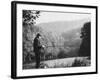 Fisherman on Banks of European Waterway-Pierre Boulat-Framed Photographic Print