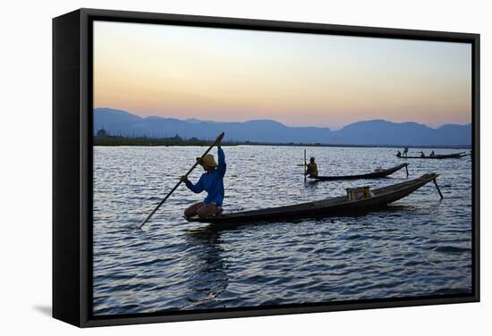 Fisherman on Inle Lake, Shan State, Myanmar (Burma), Asia-Tuul-Framed Stretched Canvas