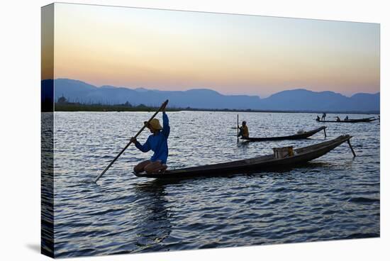 Fisherman on Inle Lake, Shan State, Myanmar (Burma), Asia-Tuul-Stretched Canvas