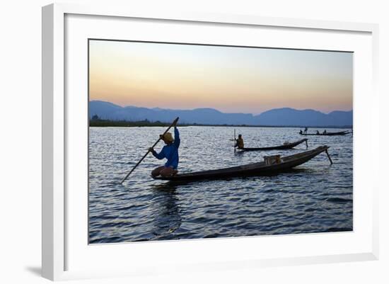 Fisherman on Inle Lake, Shan State, Myanmar (Burma), Asia-Tuul-Framed Photographic Print