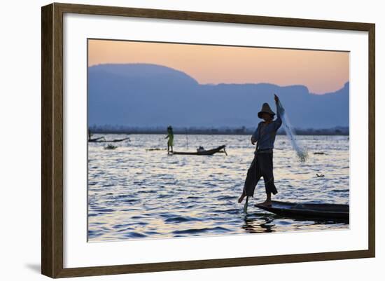 Fisherman on Inle Lake, Shan State, Myanmar (Burma), Asia-Tuul-Framed Photographic Print