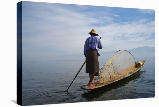 Fisherman on Inle Lake, Shan State, Myanmar (Burma), Asia-Tuul-Stretched Canvas