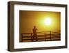 Fisherman on pier, Shilshole Marina, Seattle, Washington State, USA-Stuart Westmorland-Framed Photographic Print