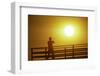 Fisherman on pier, Shilshole Marina, Seattle, Washington State, USA-Stuart Westmorland-Framed Photographic Print