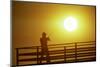 Fisherman on pier, Shilshole Marina, Seattle, Washington State, USA-Stuart Westmorland-Mounted Photographic Print