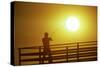 Fisherman on pier, Shilshole Marina, Seattle, Washington State, USA-Stuart Westmorland-Stretched Canvas