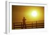 Fisherman on pier, Shilshole Marina, Seattle, Washington State, USA-Stuart Westmorland-Framed Photographic Print