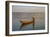 Fisherman on Taung Thama Lake and U Bein Bridge at Amarapura-Tuul-Framed Photographic Print