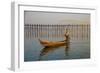 Fisherman on Taung Thama Lake and U Bein Bridge at Amarapura-Tuul-Framed Photographic Print