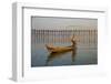 Fisherman on Taung Thama Lake and U Bein Bridge at Amarapura-Tuul-Framed Photographic Print