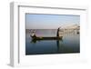 Fisherman on Taung Thama Lake and U Bein Bridge at Amarapura-Tuul-Framed Photographic Print