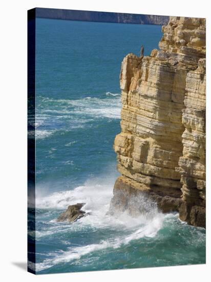 Fisherman on the Edge of the Cliff, Cape St. Vincent Peninsula, Sagres, Algarve, Portugal-Neale Clarke-Stretched Canvas