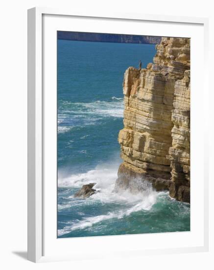 Fisherman on the Edge of the Cliff, Cape St. Vincent Peninsula, Sagres, Algarve, Portugal-Neale Clarke-Framed Photographic Print