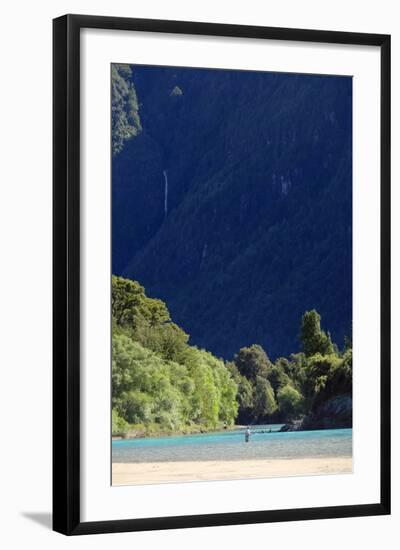 Fisherman on the Puelo River, northern Patagonia, Chile, South America-Alex Robinson-Framed Photographic Print