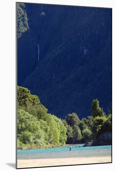 Fisherman on the Puelo River, northern Patagonia, Chile, South America-Alex Robinson-Mounted Photographic Print