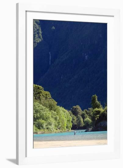 Fisherman on the Puelo River, northern Patagonia, Chile, South America-Alex Robinson-Framed Photographic Print