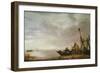 Fisherman on the Shore (Oil on Panel)-Simon Jacobsz Vlieger-Framed Giclee Print