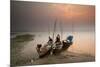 Fisherman Prepare to Set Out, Irrawaddy River, Myanmar (Burma), Asia-Colin Brynn-Mounted Photographic Print