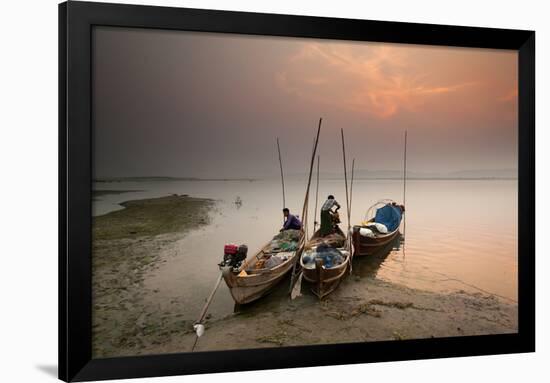 Fisherman Prepare to Set Out, Irrawaddy River, Myanmar (Burma), Asia-Colin Brynn-Framed Photographic Print