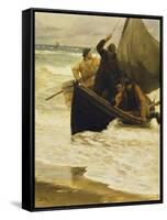 Fisherman Returning Home, Skagen-Peder Severin Kröyer-Framed Stretched Canvas